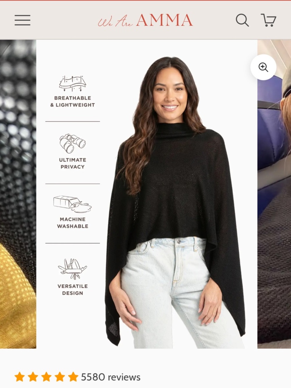 We Are AMMA black cocoon (breastfeeding cover